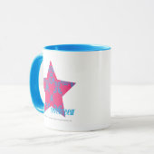 Damask Aqua-Magenta 2 Mok (Voorkant links)