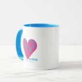 Damask Aqua-Magenta 4 Mok (Voorkant links)