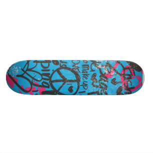 Damask Aqua-Magenta, Grafitti Skateboard