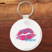 Damask Aqua-Magenta Sleutelhanger (Voorkant)