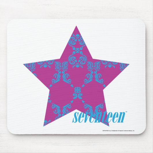 Damask Aqua-Paars 3 Muismat (Voorkant)