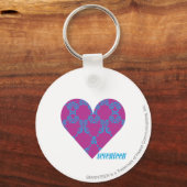 Damask Aqua-Paars 4 Sleutelhanger (Voorkant)