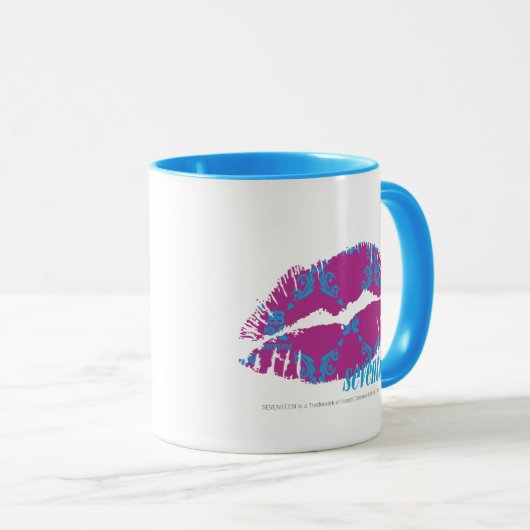 Damask Aqua-Paars Mok (Voorkant rechts)