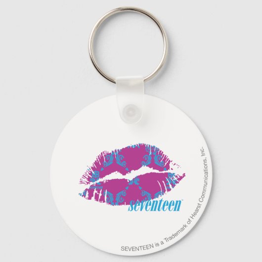 Damask Aqua-Paars Sleutelhanger (Voorkant)