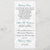 damask aqua programme de mariage (Dos)