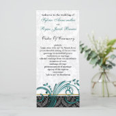 damask aqua programme de mariage (Debout devant)
