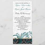 damask aqua programme de mariage (Devant)