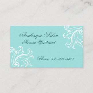 Damask Aqua, Turquoise et Carte de visite blanc