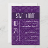Damask Art Déco Enregistrer la date Invitation (Devant)