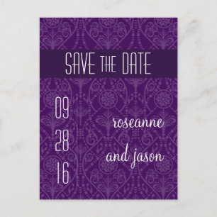 Damask Art Deco Save the Date Briefkaart
