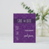 Damask Art Deco Save the Date Briefkaart (Staand voorkant)