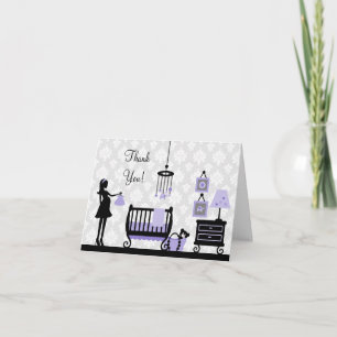Damask Baby shower Dank u: Kaart
