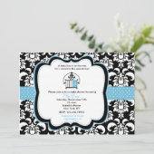 Damask Baby Shower Invitations (Debout devant)