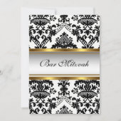 Damask Bar Mitzvah Invitation (Devant)