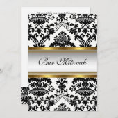 Damask Bar Mitzvah Uitnodiging (Voorkant / Achterkant)