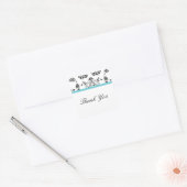 Damask Bedankt Envelope Seal Vierkante Sticker (Envelop)
