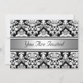 Damask Birthday Party Invitation (Devant)