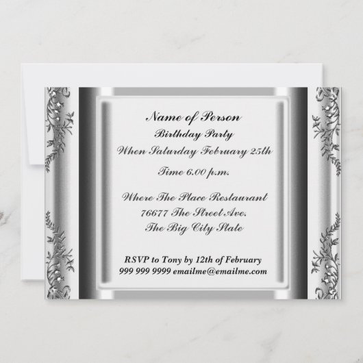 Damask Birthday Party Invitation (Dos)