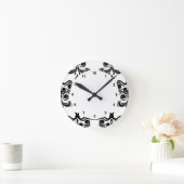 Damask Black en White Ronde Klok (Huis)