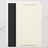  Damask Black Gepersonaliseerd Letterhead Persoonlijk Briefhoofd (Voorkant / Achterkant)