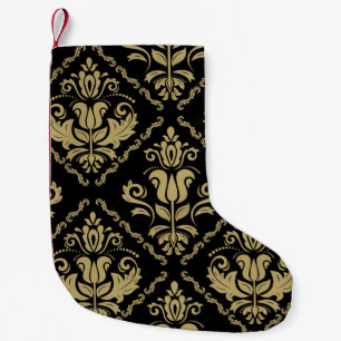 Damask Black Gold: Classic Ornament. Kleine Kerstsok