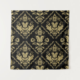 Damask Black Gold: Classic Ornament. Wandkleed