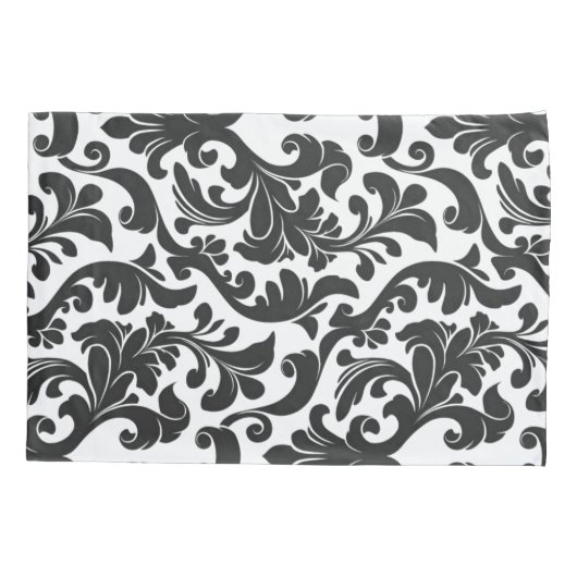 Damask Black Kussensloop (Achterkant-Links)