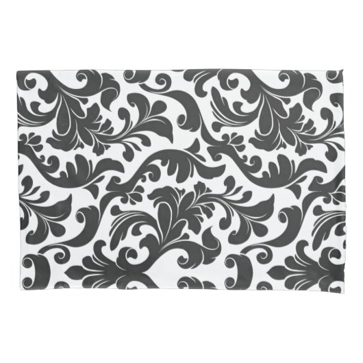 Damask Black Kussensloop (Voorkant-Links)