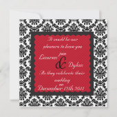 Damask Black & White Formal Mariage / Invitation (Devant)