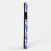 Damask blauw- en wit grijs bloempatroon Case-Mate iPhone case (Achterkant/rechts)