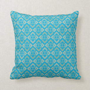 Damask blauwgroen gouden kussen