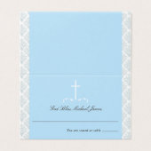 Damask Bleu clair Croix religieuse Siège (Outside Unfolded)