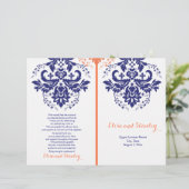 Damask bleu marine, programme de mariage de corail (Debout devant)