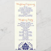 Damask bleu marine, programme de mariage d'ivoire  (Dos)