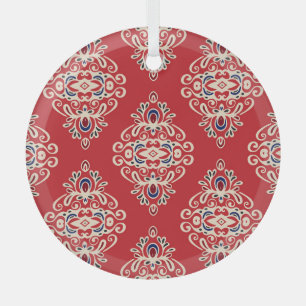 Damask : Bloei naadloos patroon. Glas Ornament