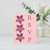 Damask Blooms Carte Postale RSVP, Fuchsia (Debout devant)