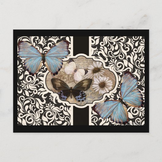 Damask & Blue Briefkaart (Voorkant)