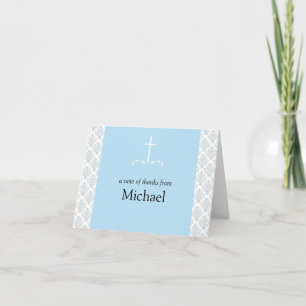 Damask Blue Cross Note Kaart