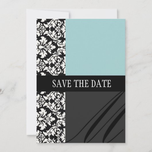 Damask Blue Enregistrer La Carte Date (Devant)