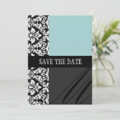 Damask Blue Enregistrer La Carte Date (Debout devant)
