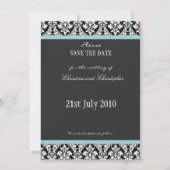 Damask Blue Enregistrer La Carte Date (Dos)