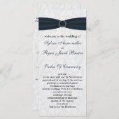 Damask Blue Wedding programma (Voorkant / Achterkant)