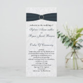 damask Blue Wedding programme (Debout devant)