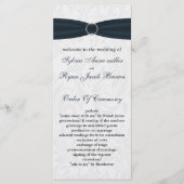 damask Blue Wedding programme (Devant)