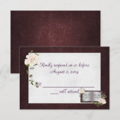 Damask Border RSVP Kaartje (Voorkant / Achterkant)