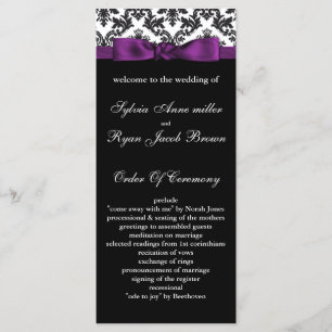 damask border violet programme de mariage
