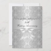 Damask Bow 25e Mariage Invitation (Devant)