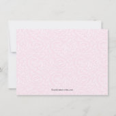 Damask Bridal Shower Invitation Black & Roze Kaart (Achterkant)