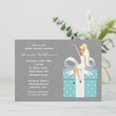 Damask Bridal Shower Invitation Kaart (Staand voorkant)