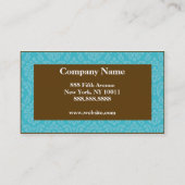 Damask Brown en Blue Elegant Visitekaartjes (Achterkant)